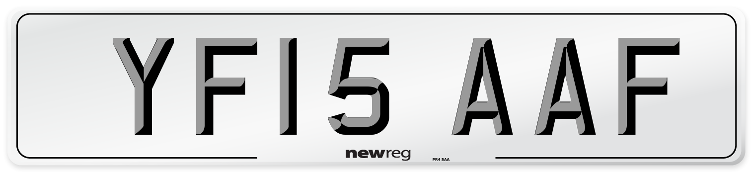 YF15 AAF Number Plate from New Reg
